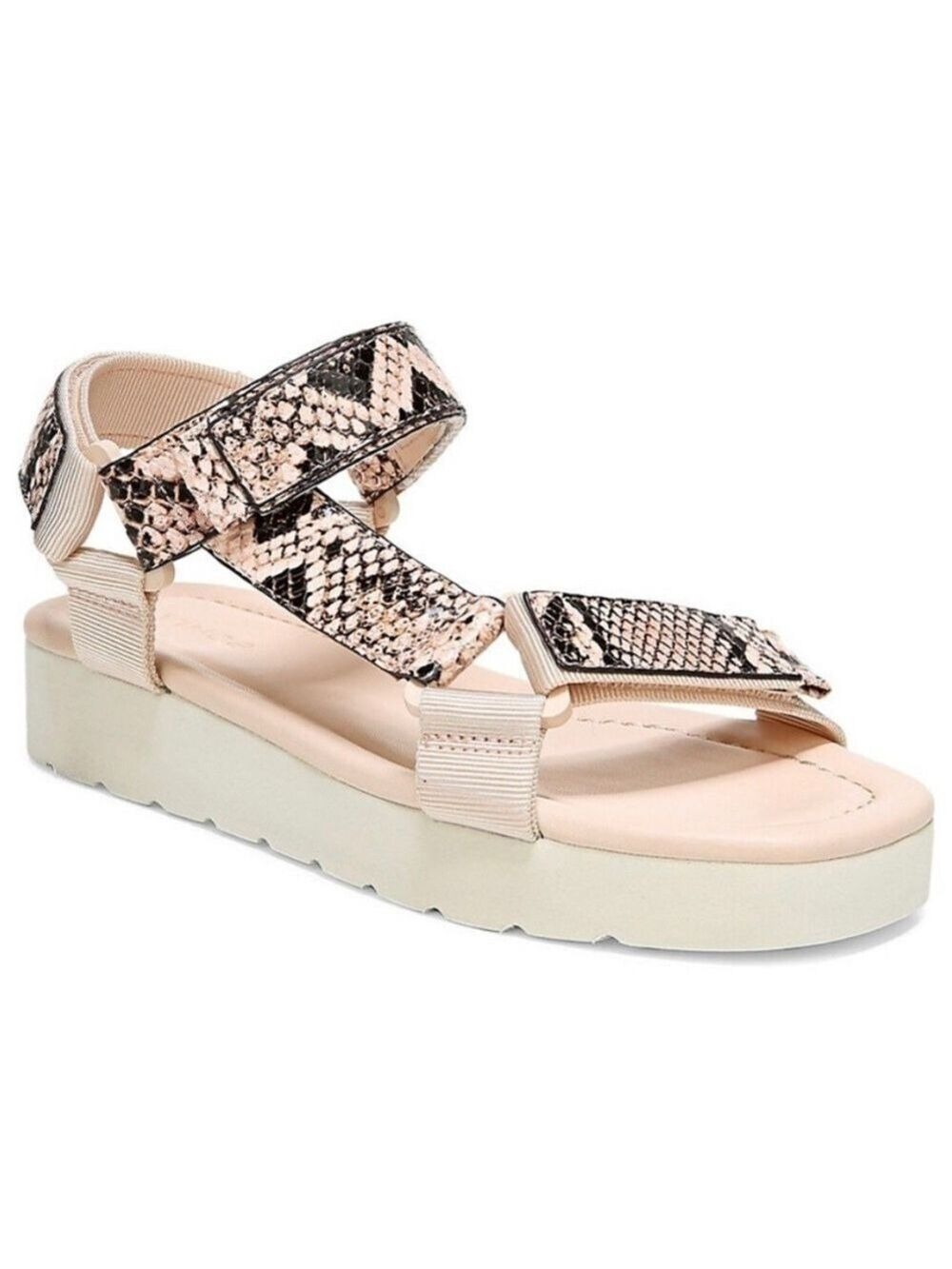 VINCE Carver Sport Adjustable Strap Sandals Lychee Pink Snake Print eu 38.5